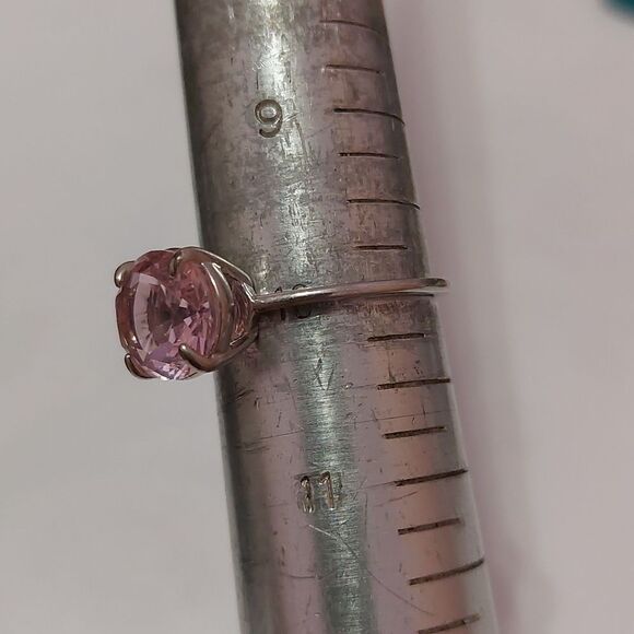 Bomb Party Size 10 Silver Tone Pink Crystal Ring - Picture 4 of 6